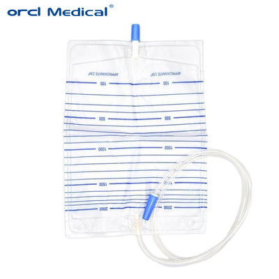 Các sản phẩm dùng một lần sử dụng thuốc tiết niệu bằng nhựa vô trùng Các túi thoát nước tiểu dành cho người lớn dùng một lần sử dụng 2000ml