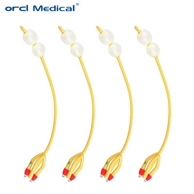 4 Way Latex Foley Catheter Silicone phủ bóng nhị phân đôi