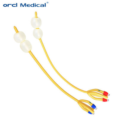 4 Way Double Balloon Foley Catheter dùng một lần Silicone phủ 40cm