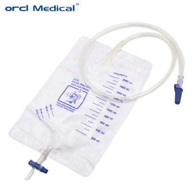 Một lần sử dụng thuốc phẫu thuật 2000ml túi thoát nước tiểu với van đẩy / kéo