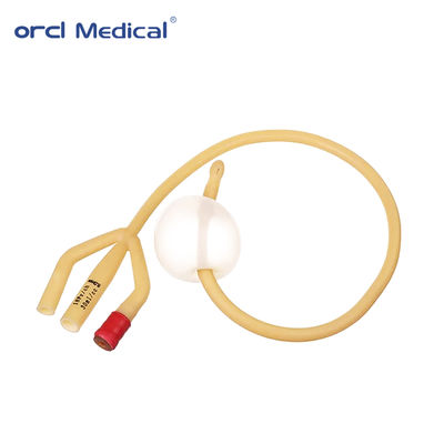 Ống thông tiểu Foley bằng cao su dùng một lần y tế màu vàng bán sỉ tại nhà máy Fr6-30 với 2 đường dẫn và 3 đường dẫn